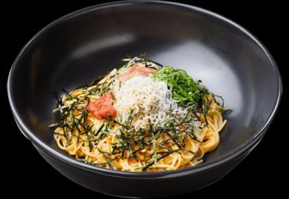  しらすと明太子の梅じそ風味のすぱ