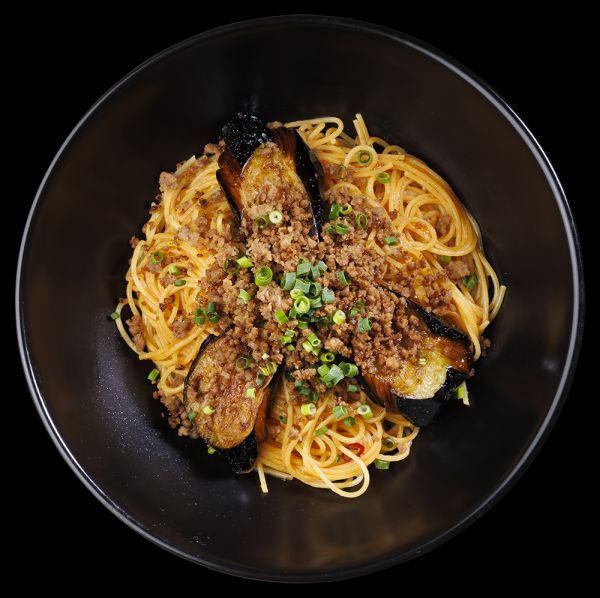 なすと挽肉のペペロンチーノ