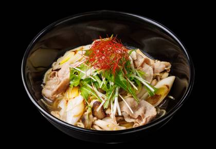  柚子こしょう香る 豚肉と3種きのこの和風すぱ