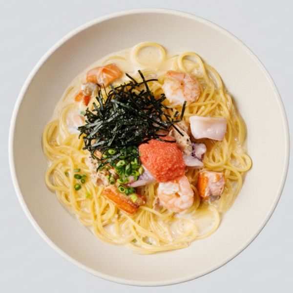 たらこと魚介のクリームすぱ