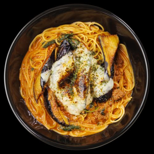 焼きチーズとなすのクリームミートすぱ