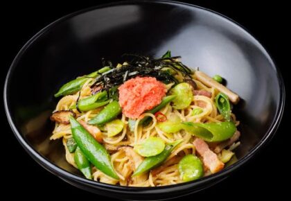 旬の野菜とたらこの具沢山すぱ
