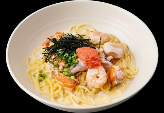 たらこと魚介のクリームすぱ