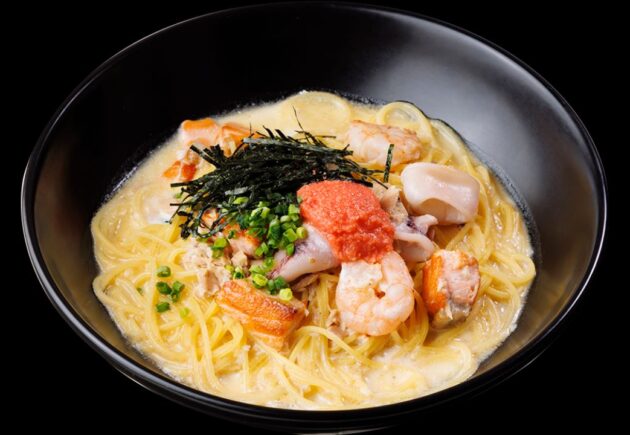 明太子と魚介のクリームすぱ