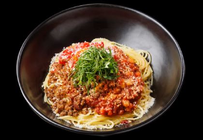  挽き肉と豆の旨辛チリコンカンすぱ